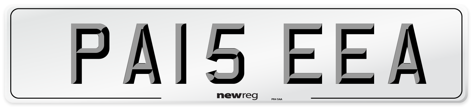 PA15 EEA Number Plate from New Reg